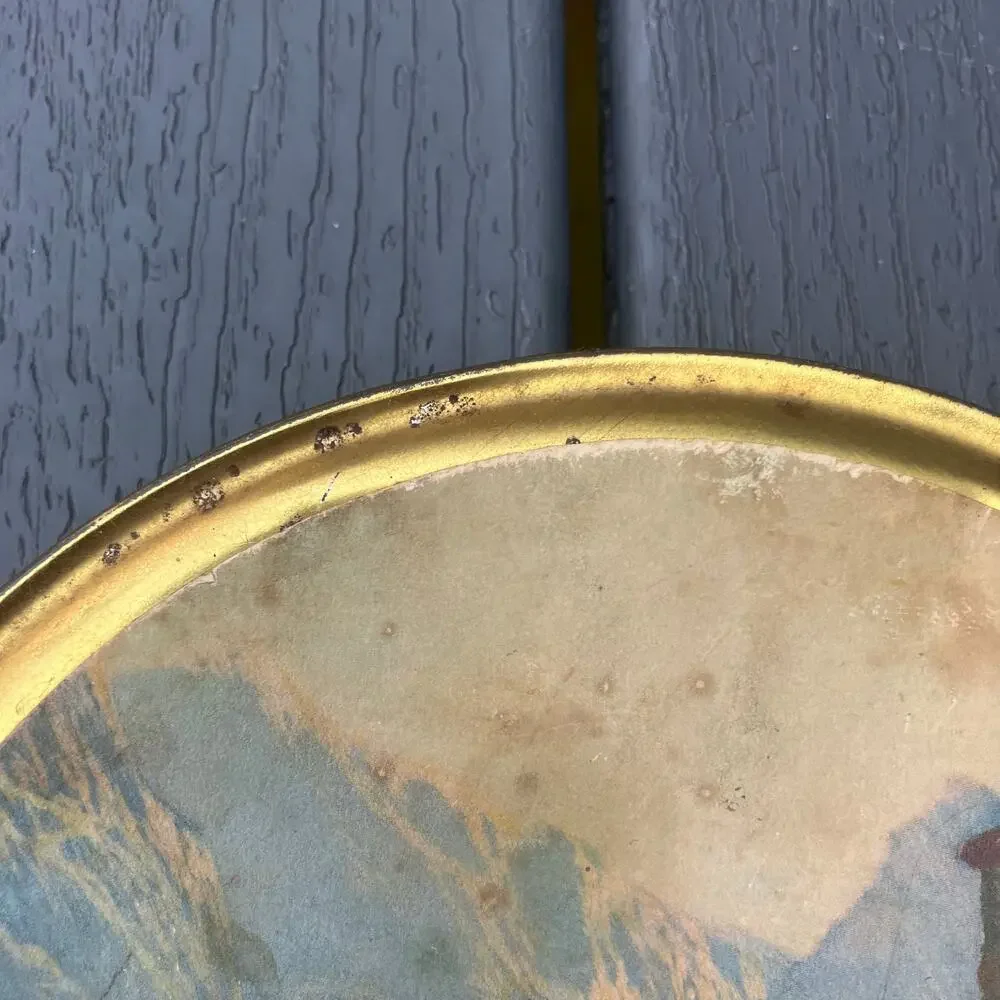 Vintage castlecore renaissance round storage tin, fairycore cottagecore